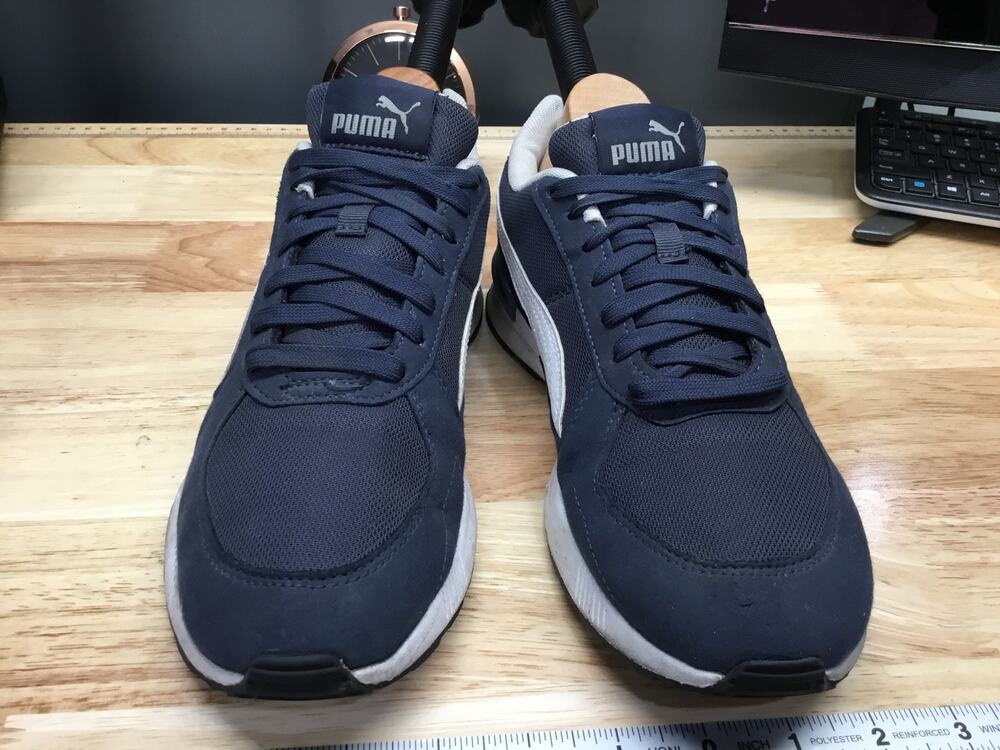 Puma Graviton Men's 8 Blue Leather Lace-Up Low Top Athletic Running Sneakers